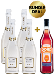 Buy 4 Bottles Canti Prosecco Doc Ice Vino Spumante Demi Sec 75 Cl, Get 1 Bottle Rosso Italiano Aperitivo 1L Free