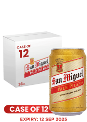 San Miguel Pale Pilsen Can 33 CL X 12 Case